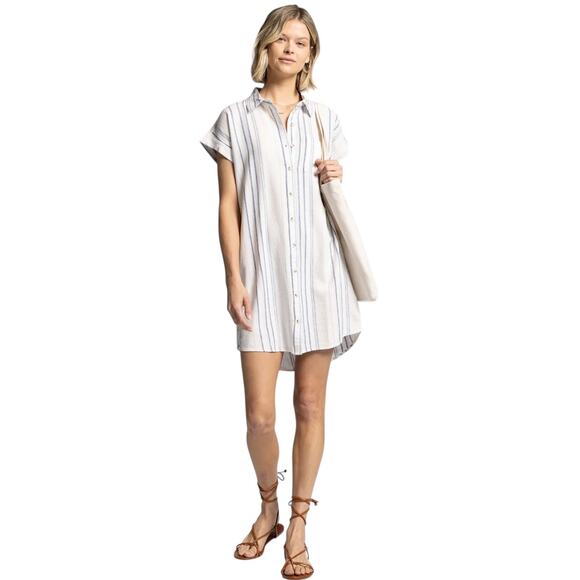 NWT Thread & Supply Judson Tunic Linen Shirt Dress Women sz XS Preppy Neutrall - Picture 4 of 7